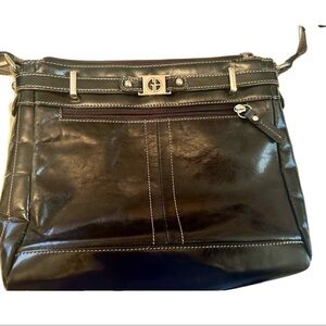 Black Leather Crossbody Bag